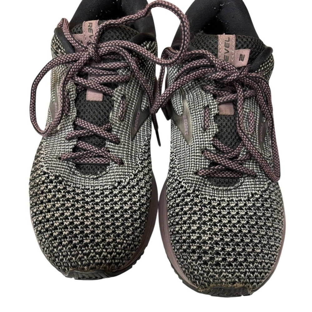 Brooks Revel 2 Running Shoes Black Grey Mauve Knit Athletic Outdoor Sneakers 8‎ - Picture 6 of 13